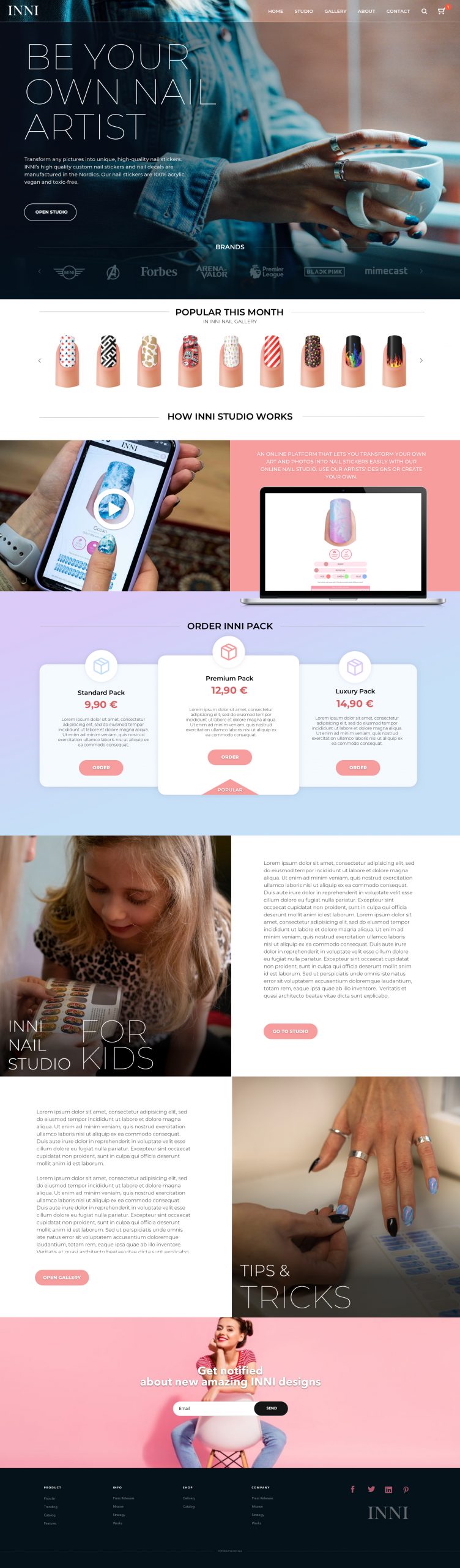 Inni App Landing Page