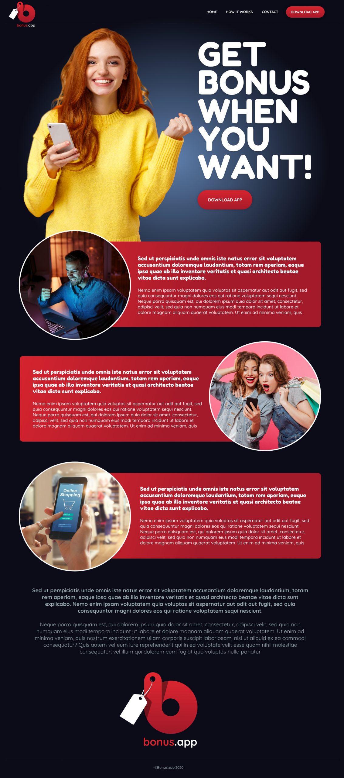Bonus App Landing Page