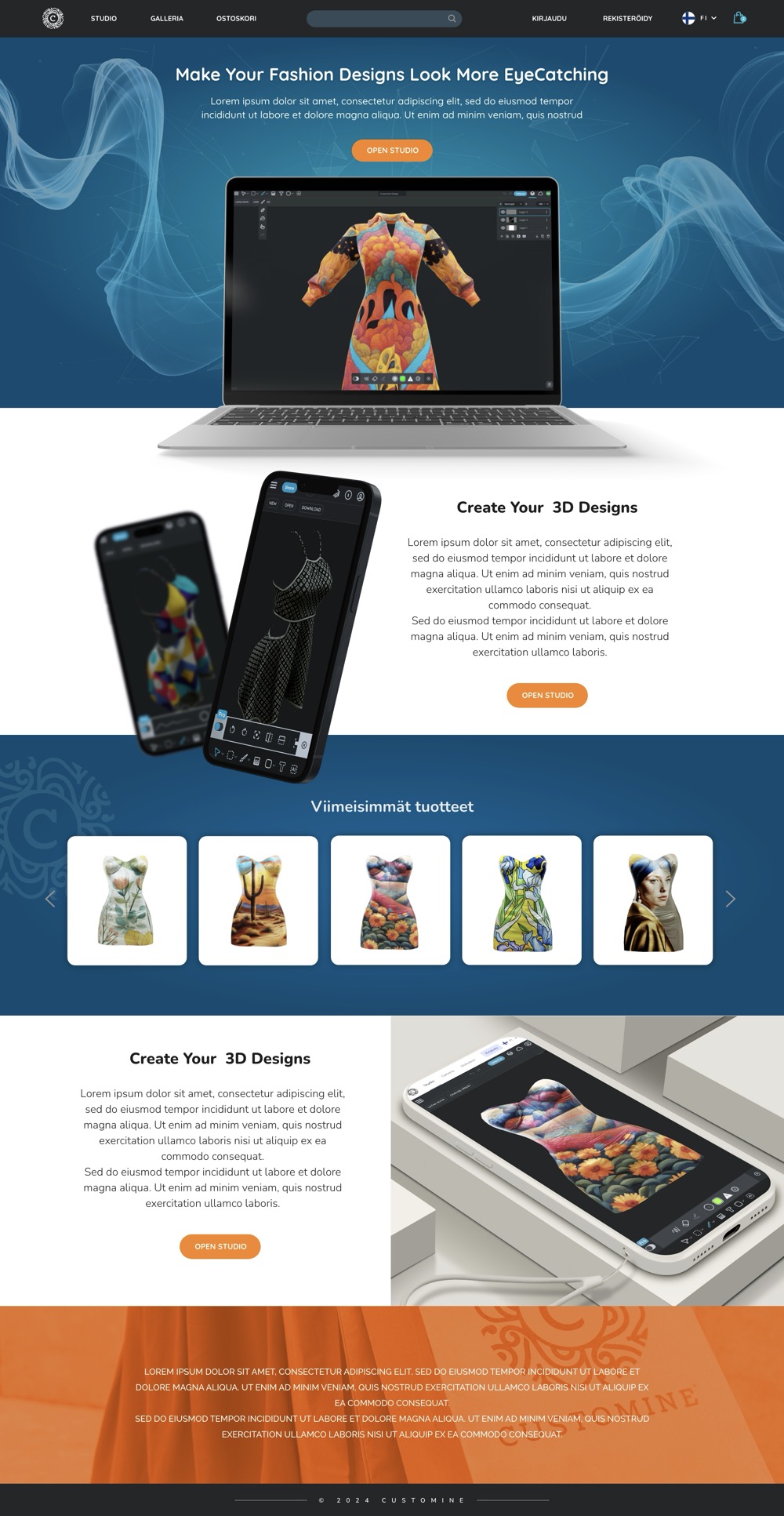 Customine Home page